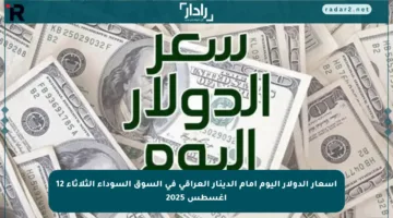 أسعار الدولار اليوم أمام الدينار العراقي في السوق السوداء الثلاثاء 12 أغسطس 2025